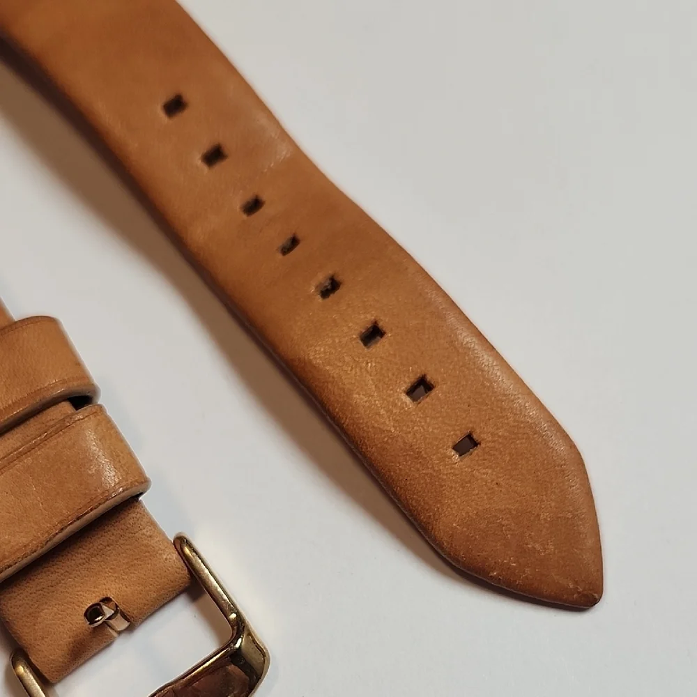 Nomad Tan Leather Watch Band with Gold Hardware